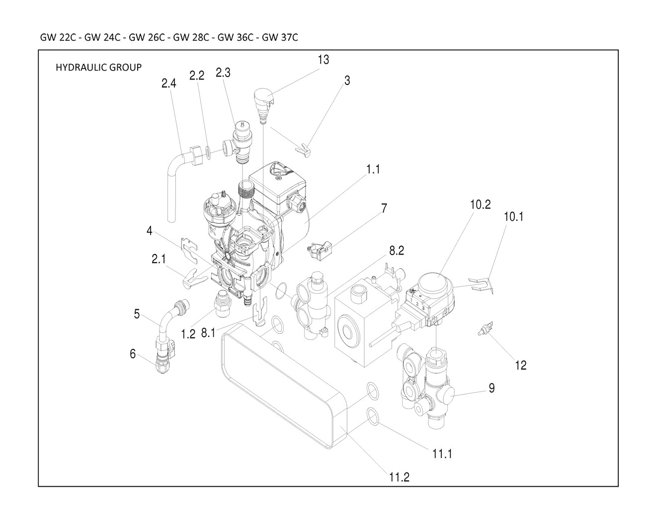 GW 37C bloc hydraulique Pièces détachées DAIKIN pour GW 37C bloc hydraulique cartes
