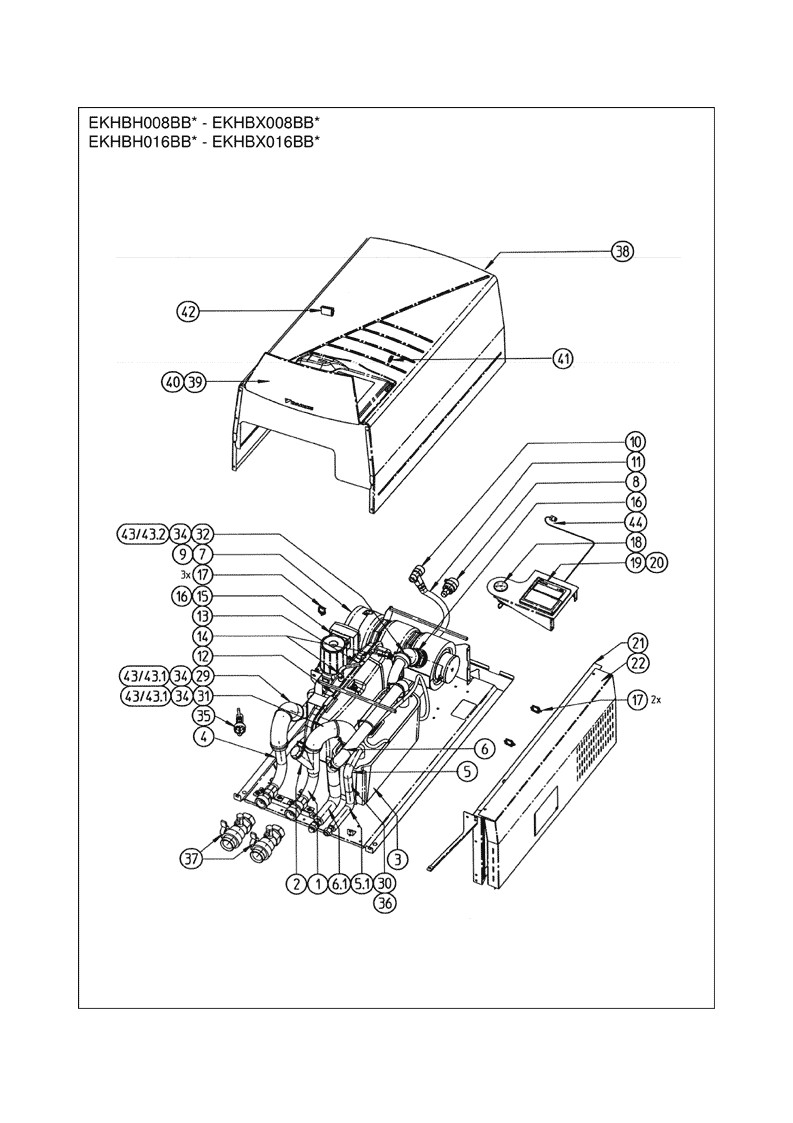EKHBH016AC6V3 Partie hydraulique Pièces détachées DAIKIN pour EKHBH016AC6V3 Partie hydraulique cartes, compresseur