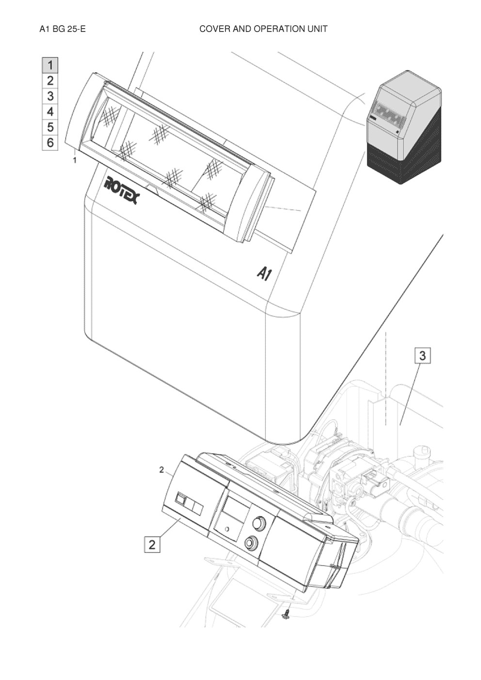 Vue Eclateé pourA1 BG 25-E CAPOTde marque DAIKIN.
