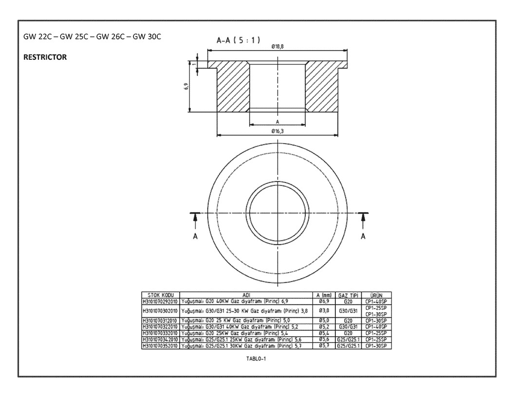 GW22C diaphragme Pièces détachées DAIKIN pour GW22C diaphragme cartes