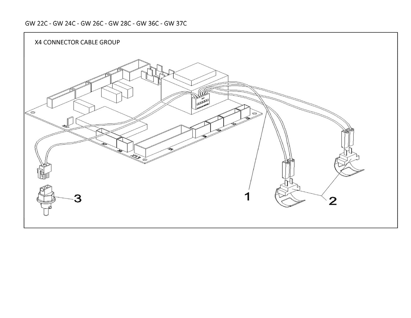 GW24C connecteur X4 sonde Pièces détachées DAIKIN pour GW24C