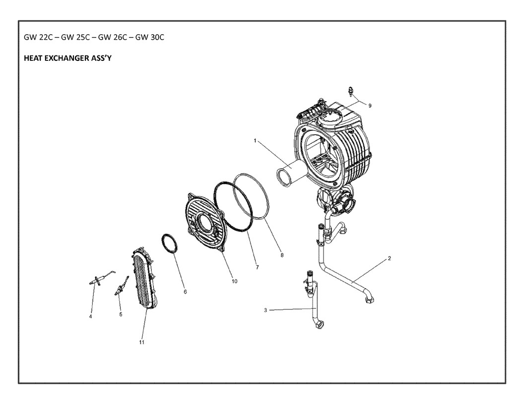 GW30C corps de chauffe Pièces détachées DAIKIN pour GW30C corps de chauffe cartes