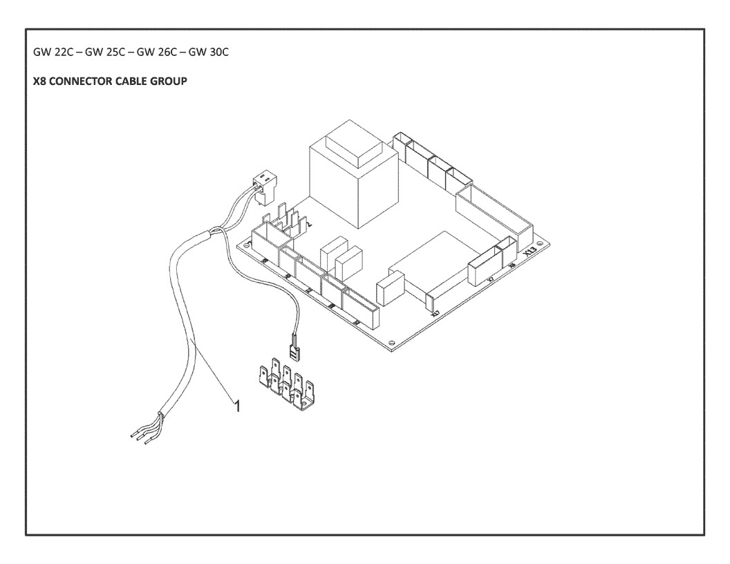 GW30C connecteur X8 Pièces détachées DAIKIN pour GW30C connecteur X8 cartes