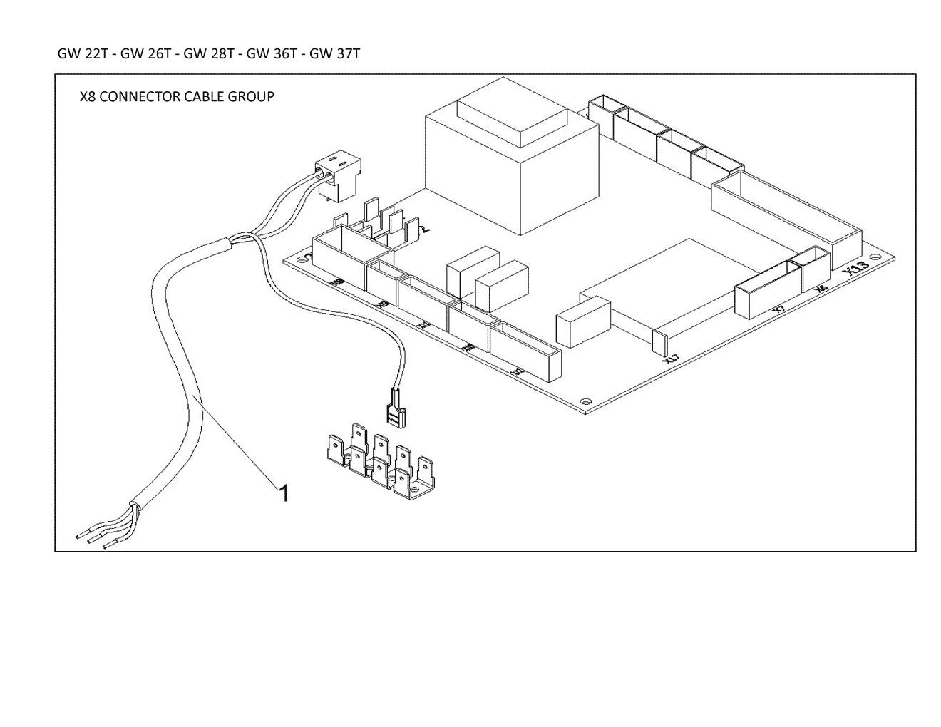 GW37T connecteur X6-X7 Pièces détachées DAIKIN pour GW37T connecteur X6-X7 cartes