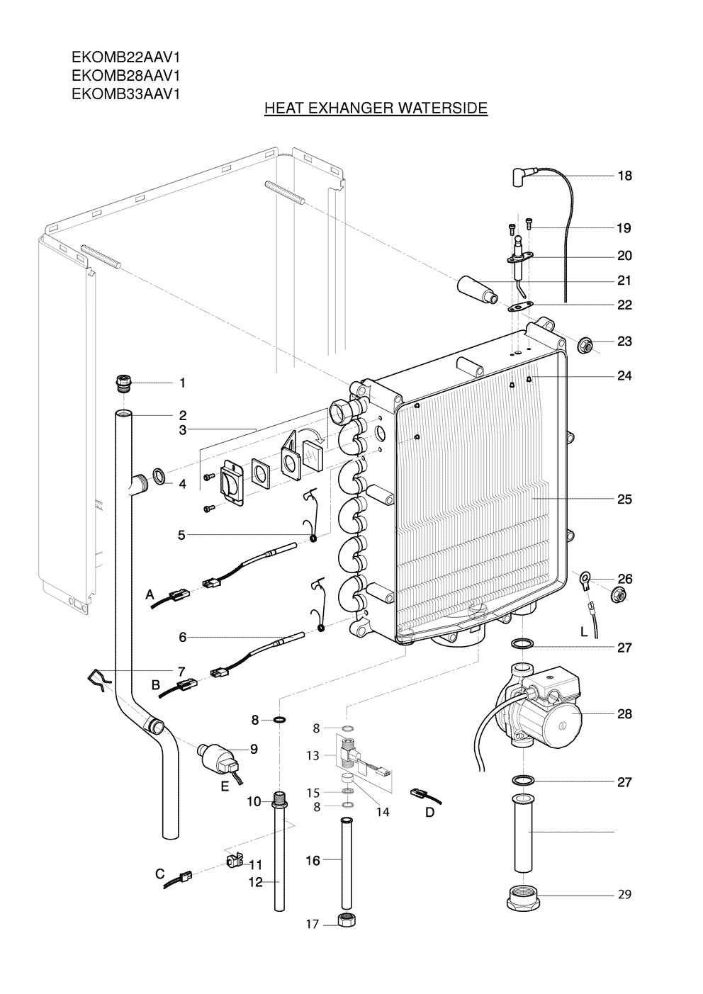 EKOMB22AAV1 evacuation fumisterie Pièces détachées DAIKIN pour EKOMB22AAV1 evacuation fumisterie cartes