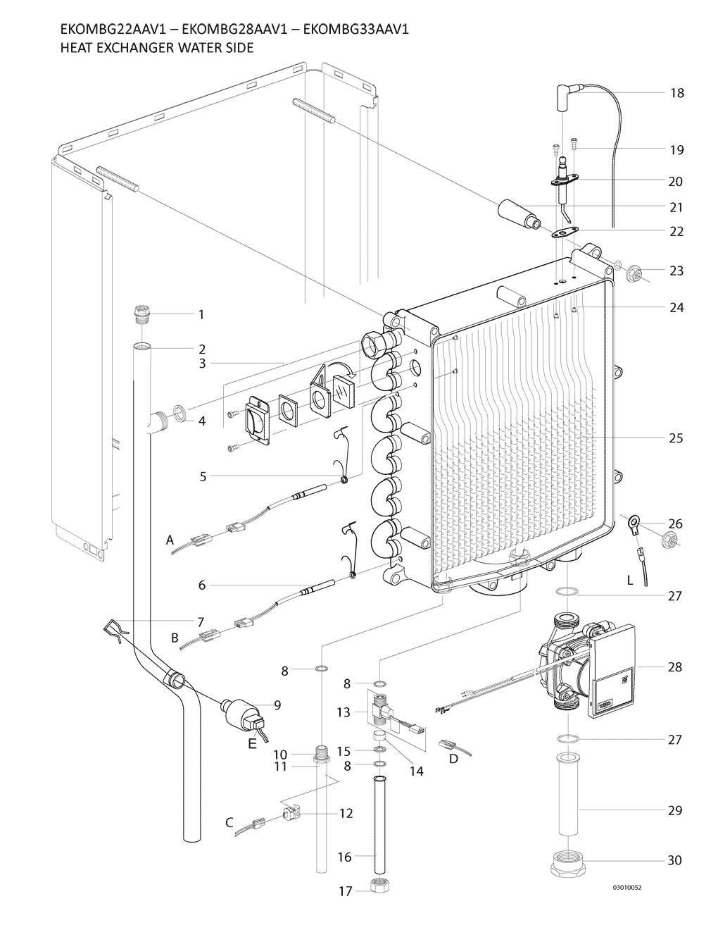 EKOMBG28AAV1 evacuation fumisterie Pièces détachées DAIKIN pour EKOMBG28AAV1 evacuation fumisterie cartes