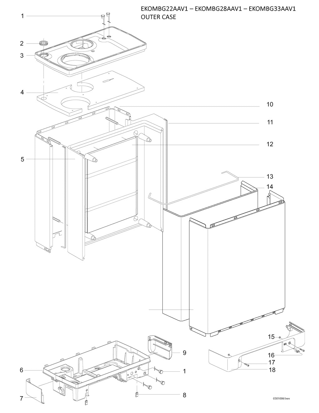 EKOMBG33AAV1 structure général Pièces détachées DAIKIN pour EKOMBG33AAV1 structure général cartes