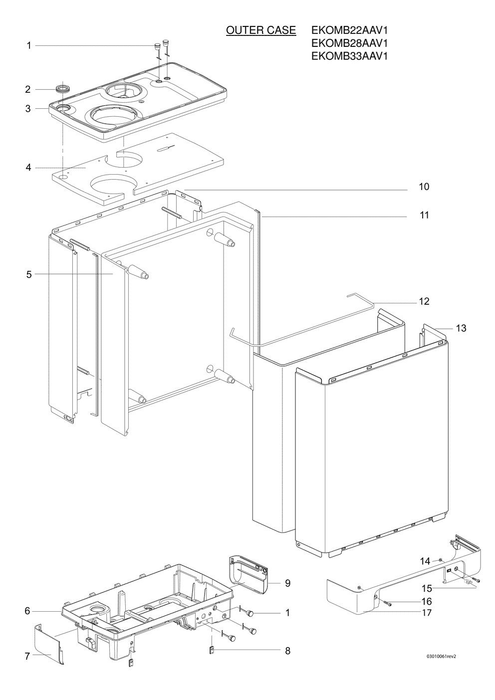 EKOMB22AAV1H structure général Pièces détachées DAIKIN pour EKOMB22AAV1H structure général cartes