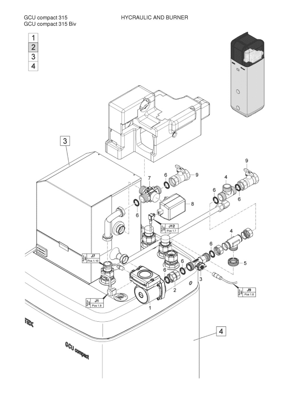 GCU compact 315 Biv Hydraulique et bruleur Pièces détachées DAIKIN pour GCU compact 315 Biv Hydraulique et bruleur cartes
