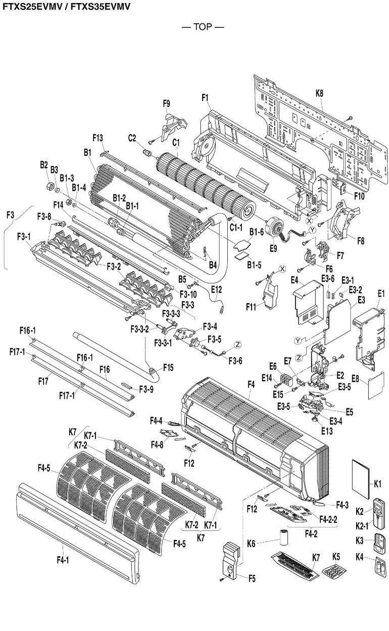 FTXS25EVMV Pièces détachées DAIKIN pour FTXS25EVMV cartes, compresseur